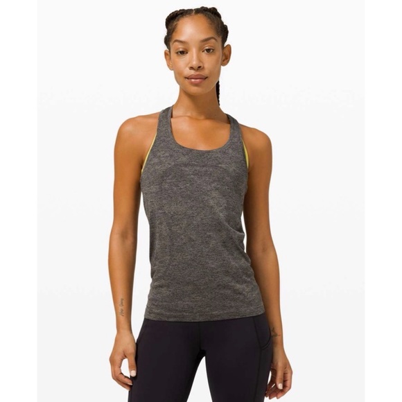 lululemon athletica Tops - Lululemon Swiftly Tech Racerback 2.0 Variegated Mesh Camo Black / Grey Sage 8